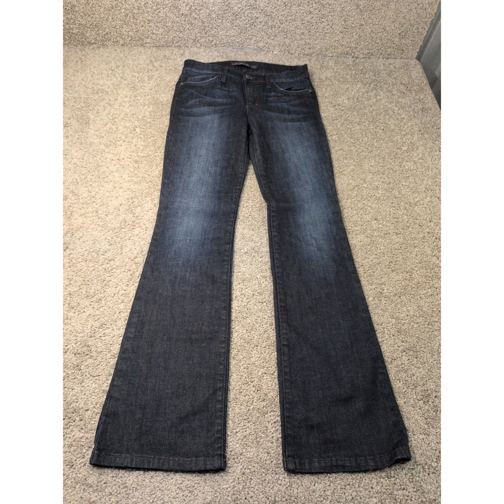 Joes Jeans Provocateur Dark Wash Bootcut Denim Low Rise Size 24 Blue Whiskered